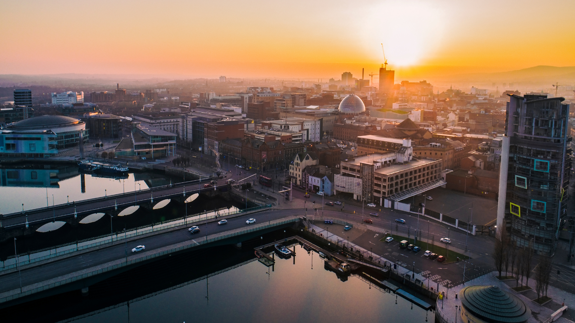 Belfast sunset view