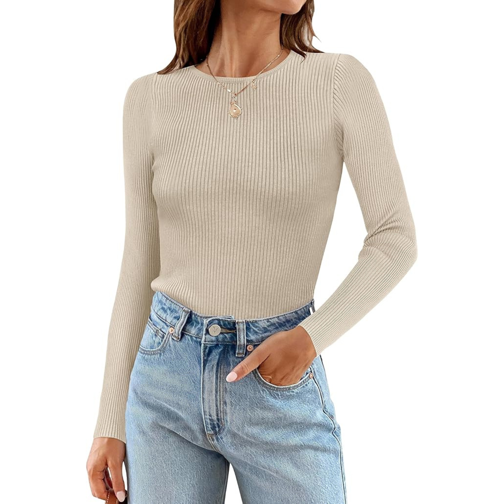 Women's Long Sleeve Crewneck Shirts 2025 Fall