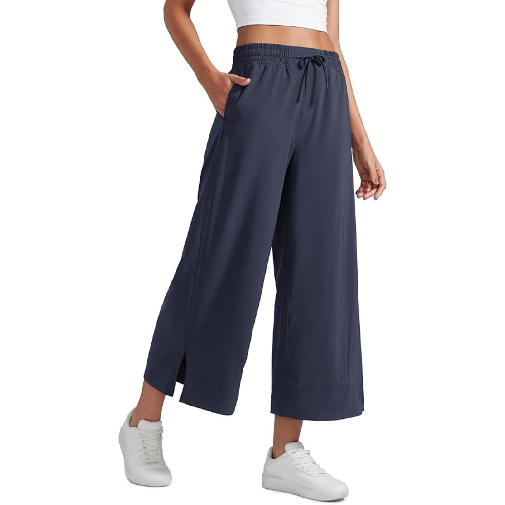 Lightweight Wide Leg Cropped Pants